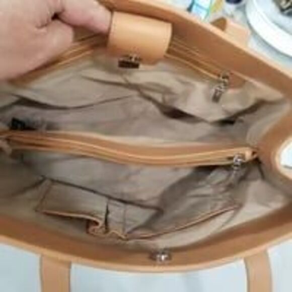 Maxx new york leather trim shoulder bag handbag purse - Picture 11 of 12